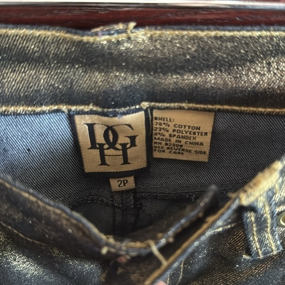 Boutique DGH Women’s Size 2 Gold Metallic Denim Jeans Festival Concert Vibes - Picture 5 of 6